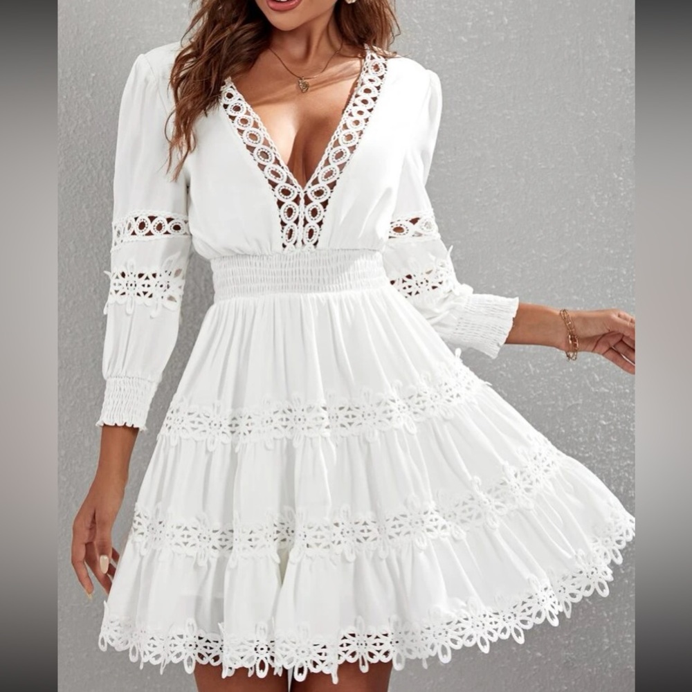 Luxe lace insert party dress - Picture 1 of 5